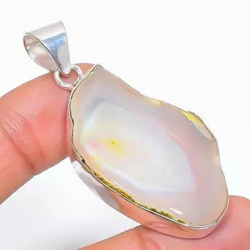 Подвеска ручной работы из стерлингового серебра 925 пробы с натуральным розовым драгоценным камнем Друзы 2,09 дюйма a6f48