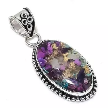 Подвеска ручной работы из стерлингового серебра 925 пробы с натуральным драгоценным камнем колючая устрица 2,05 дюйма E3y45