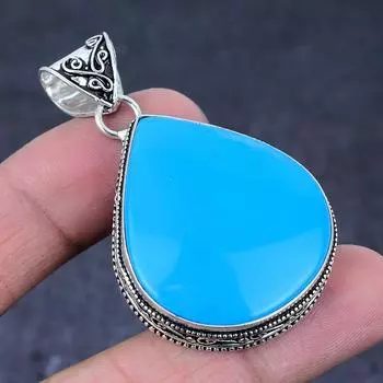 Подвеска ручной работы из стерлингового серебра 925 пробы с натуральной спящей бирюзой 2,21 дюйма c2i25
