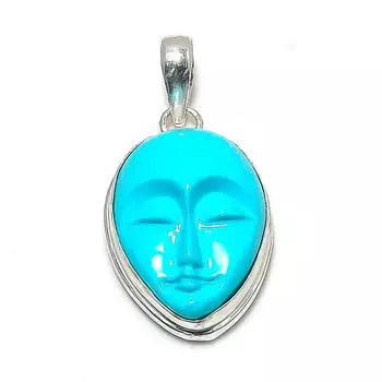 Подвеска ручной работы из стерлингового серебра 925 пробы с натуральной спящей бирюзой 1,58 дюйма r7l46