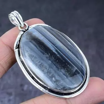 Подвеска ручной работы из стерлингового серебра 925 пробы с натуральным опалом Owyhee, 2,68 дюйма, F3I56