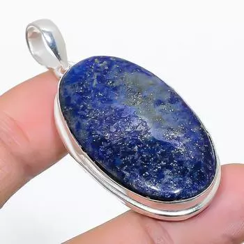 Подвеска ручной работы из стерлингового серебра 925 пробы с натуральным лазуритом 2,05 дюйма C1T55