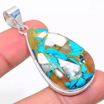 Подвеска ручной работы из стерлингового серебра 925 пробы с натуральным драгоценным камнем колючая устрица 2,25 дюйма D6D35