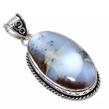 Подвеска ручной работы из стерлингового серебра 925 пробы с натуральным хризопразом 2,25 дюйма H7S55