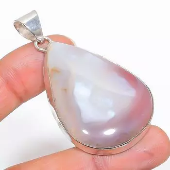 Подвеска ручной работы из стерлингового серебра 925 пробы с натуральным розовым драгоценным камнем Друзы 2,21 дюйма q6W24