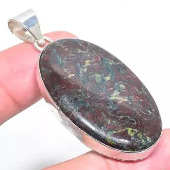 Подвеска ручной работы из стерлингового серебра 925 пробы с натуральным драгоценным камнем эдуялит 2,32 дюйма p4Z24