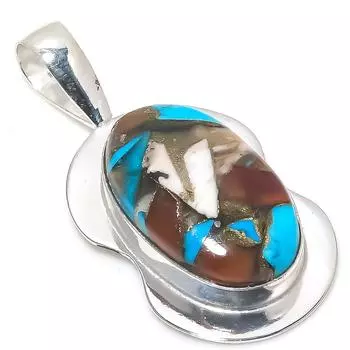 Подвеска ручной работы из стерлингового серебра 925 пробы с натуральным драгоценным камнем колючей устрицы длиной 2,01 дюйма m8E31