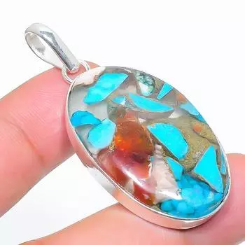 Подвеска ручной работы из стерлингового серебра 925 пробы с натуральным драгоценным камнем колючая устрица 2,05 дюйма t1I26