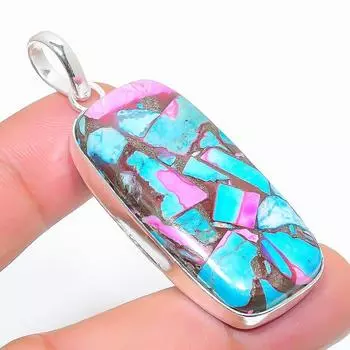 Подвеска ручной работы из стерлингового серебра 925 пробы с натуральным драгоценным камнем колючая устрица 2,17 дюйма m3K45