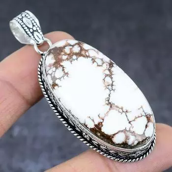 Подвеска ручной работы из стерлингового серебра 925 пробы с натуральным драгоценным камнем дикой лошади 2,60 дюйма s3l19