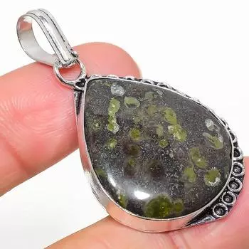 Подвеска ручной работы из стерлингового серебра 925 пробы с натуральным драгоценным камнем Гогунджула 1,97 дюйма j5f32