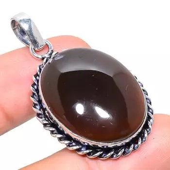 Подвеска ручной работы из стерлингового серебра 925 пробы с натуральным черным ониксом, размером 1,81 дюйма a4B79