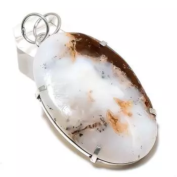 Подвеска ручной работы из стерлингового серебра 925 пробы с натуральным болдер опалом 2,56 дюйма e3a59