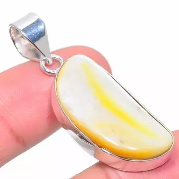 Подвеска ручной работы из стерлингового серебра 925 пробы с натуральным желтым ониксом 1,89 дюйма O5R48