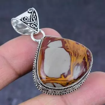 Подвеска ручной работы из стерлингового серебра 925 пробы с натуральным драгоценным камнем Норина Джаспер 1,89 дюйма d2A85