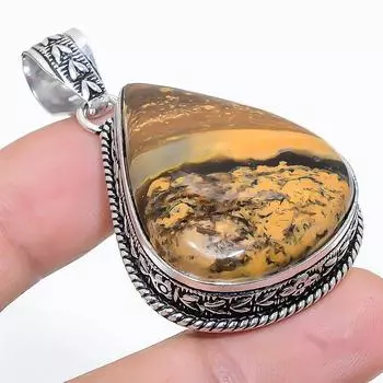 Подвеска ручной работы из стерлингового серебра 925 пробы с натуральным драгоценным камнем Gila Monster 1,97 дюйма e5I93