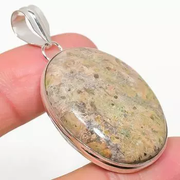 Подвеска ручной работы из стерлингового серебра 925 пробы с натуральным леопардовым камнем 2,01 дюйма g9w39