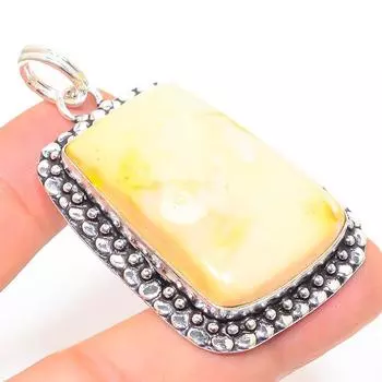 Подвеска ручной работы из стерлингового серебра 925 пробы с натуральным драгоценным камнем Мукаит 2,29 дюйма R8s43