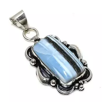 Подвеска ручной работы из стерлингового серебра 925 пробы с натуральным опалом Owhyee 1,85 дюйма r3W05