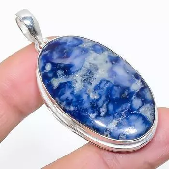 Подвеска ручной работы из стерлингового серебра 925 пробы с натуральным драгоценным камнем содалитом 2,09 дюйма l8O33