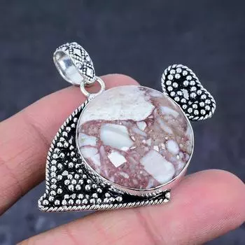 Подвеска ручной работы из стерлингового серебра 925 пробы с натуральным драгоценным камнем дикой лошади 1,97 дюйма G7R06