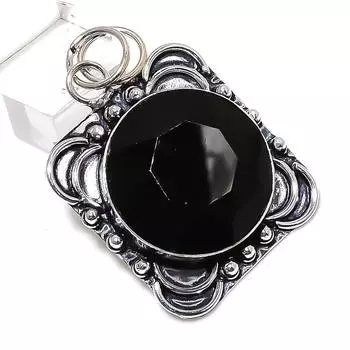 Подвеска ручной работы из стерлингового серебра 925 пробы с натуральной черной шпинелью 2,01 дюйма L3J69