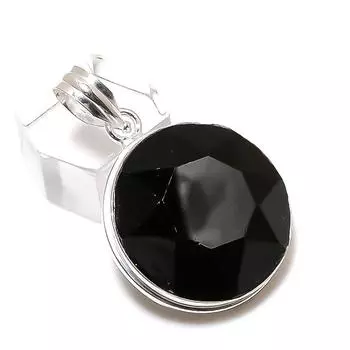 Подвеска ручной работы из стерлингового серебра 925 пробы с натуральной черной шпинелью 1,62 дюйма J7l57