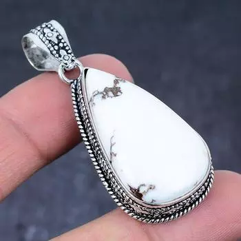 Подвеска ручной работы из стерлингового серебра 925 пробы с натуральным драгоценным камнем дикой лошади 2,17 дюйма C1q23