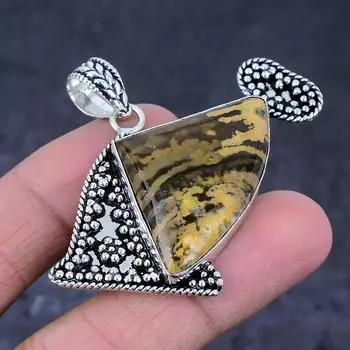 Подвеска ручной работы из стерлингового серебра 925 пробы с натуральным драгоценным камнем Gila Monster 1,97 дюйма o0E36