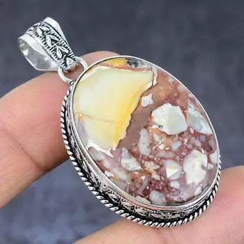 Подвеска ручной работы из стерлингового серебра 925 пробы с натуральным драгоценным камнем дикой лошади 2,17 дюйма R1h44