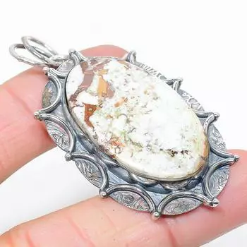 Подвеска ручной работы из стерлингового серебра 925 пробы с натуральным драгоценным камнем дикой лошади 2,36 дюйма r7q13