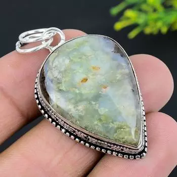 Подвеска ручной работы из стерлингового серебра 925 пробы с натуральным болдер опалом 2,05 дюйма V0d41