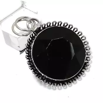 Подвеска ручной работы из стерлингового серебра 925 пробы с натуральной черной шпинелью 1,77 дюйма i3u46