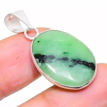 Подвеска ручной работы из стерлингового серебра 925 пробы с натуральным рубином зозитом 1,26 дюйма O3G45