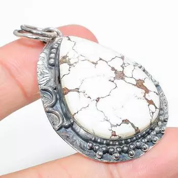 Подвеска ручной работы из стерлингового серебра 925 пробы с натуральным драгоценным камнем дикой лошади 2,21 дюйма s2G63