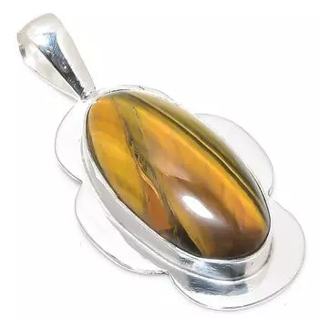 Подвеска ручной работы из стерлингового серебра 925 пробы с натуральным тигровым глазом 2,32 дюйма N5r12