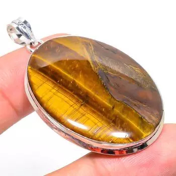 Подвеска ручной работы из стерлингового серебра 925 пробы с натуральным тигровым глазом 2,21 дюйма r1s61