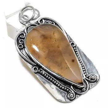Подвеска ручной работы из стерлингового серебра 925 пробы с натуральным болдер опалом 2,68 дюйма r8A64