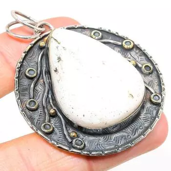 Подвеска ручной работы из стерлингового серебра 925 пробы с натуральным сколецитом 2,36 дюйма u2n68