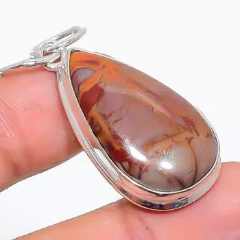 Подвеска ручной работы из стерлингового серебра 925 пробы с натуральным драгоценным камнем Норина Джаспер 1,77 дюйма r6l71