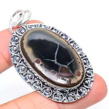 Подвеска ручной работы из стерлингового серебра 925 пробы с натуральным септерианским драгоценным камнем 2,40 дюйма h9B71