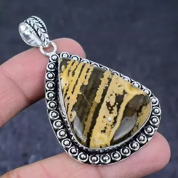 Подвеска ручной работы из стерлингового серебра 925 пробы с натуральным драгоценным камнем Gila Monster 2,56 дюйма M9r29