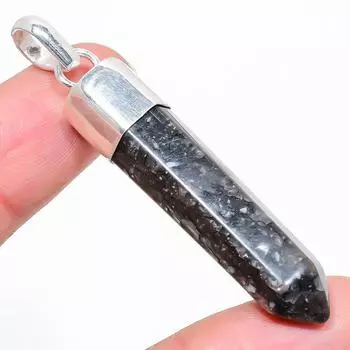 Подвеска ручной работы из стерлингового серебра 925 пробы с натуральным аметистом 2,36 дюйма T6z32