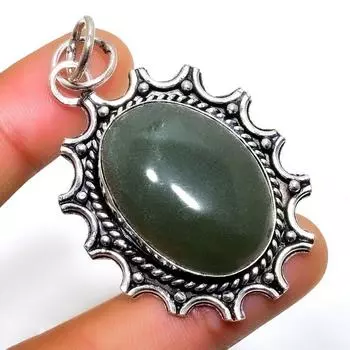 Подвеска ручной работы с драгоценным камнем аквамарин 925 пробы, посеребренная, 2,08 дюйма 2.08 цвет морской волны