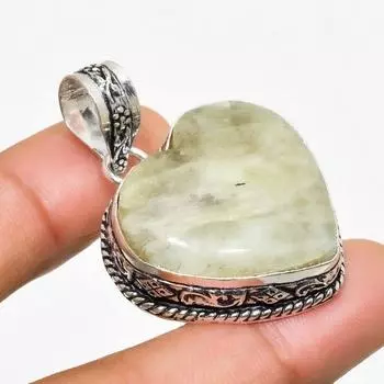 Подвеска ручной работы с драгоценным камнем аквамарин, посеребренная 925 проба, 1,70 дюйма 1.70 цвет морской волны