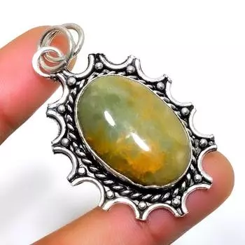 Подвеска ручной работы с драгоценным камнем аквамарин 925 пробы, посеребренная, 2,08 дюйма 2.08 цвет морской волны