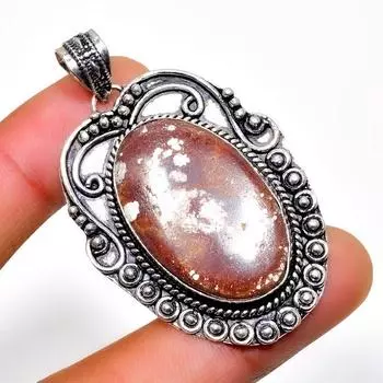 Подвеска ручной работы с драгоценным камнем «Дикая лошадь» 925 пробы, посеребренная, 1,89 дюйма 1.89 красный