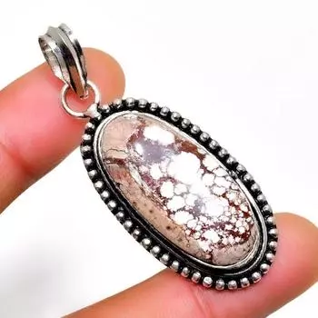 Подвеска ручной работы с драгоценным камнем «Дикая лошадь» 925 пробы, посеребренная, 2,08 дюйма 2.08 красный