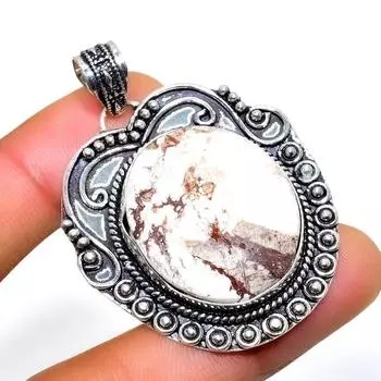 Подвеска ручной работы с драгоценным камнем «Дикая лошадь» 925 пробы, посеребренная, 1,89 дюйма 1.89 красный