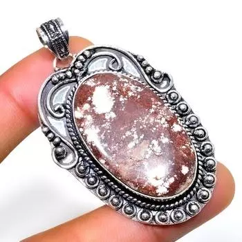 Подвеска ручной работы с драгоценным камнем «Дикая лошадь» 925 пробы, посеребренная, 2,08 дюйма 2.08 красный